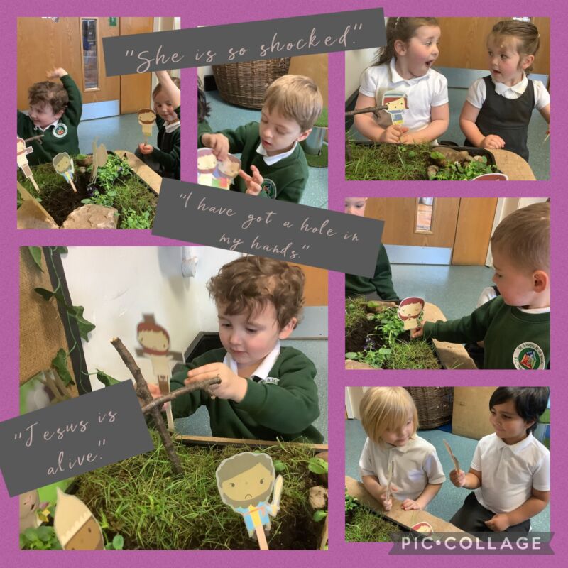 Image for the Tweet beginning: Nursery have been exploring #TheEasterStory
